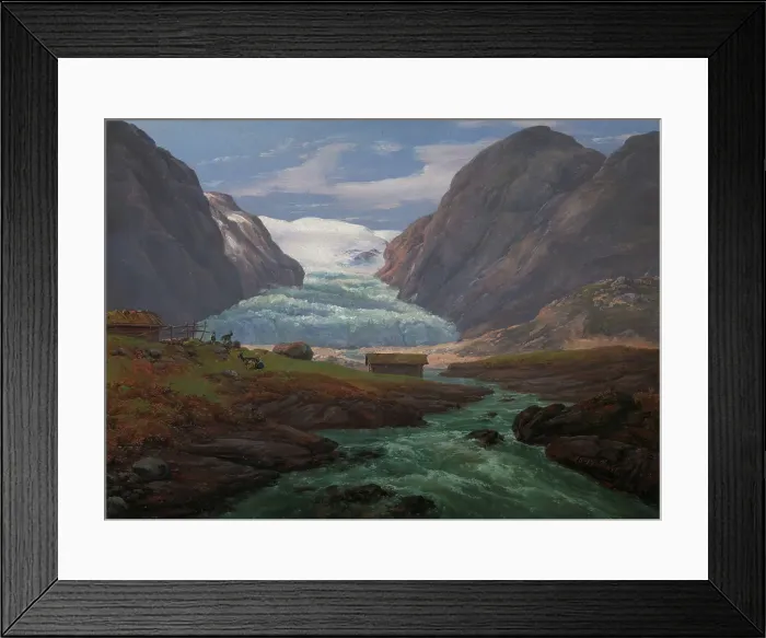 Framed Print : View of Nigardsbreen in Jostedalen, 1847. Creator: Johan Christian Dahl Framed Print : View of Nigardsbreen in Jostedalen, 1847. Creator: Johan Christian Dahl