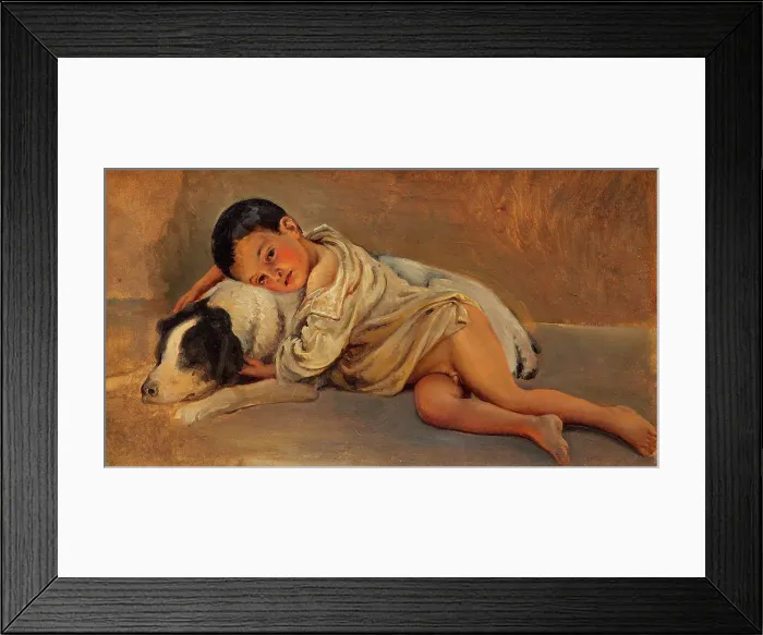 Framed Print : Neapolitan boy and dog. Study for The Neapolitan way of life, c1839. Creator: Wilhelm Marstrand Framed Print : Neapolitan boy and dog. Study for The Neapolitan way of life, c1839. Creator: Wilhelm Marstrand