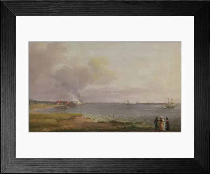 Framed Print : View over oresund near the Lime Works, 1818. Creator: Johan Christian Dahl Framed Print : View over oresund near the Lime Works, 1818. Creator: Johan Christian Dahl