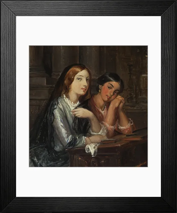 Framed Print : Venetian women in a church (outline for a painting with the same title, 1854), c1853. Creator: Wilhelm Marstrand Framed Print : Venetian women in a church (outline for a painting with the same title, 1854), c1853. Creator: Wilhelm Marstrand