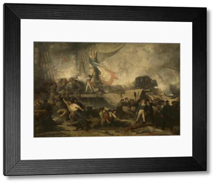Framed Print : The Algesiras at the Battle of Trafalgar, 1879. Creator: Hendrik Frans Schaefels Framed Print : The Algesiras at the Battle of Trafalgar, 1879. Creator: Hendrik Frans Schaefels
