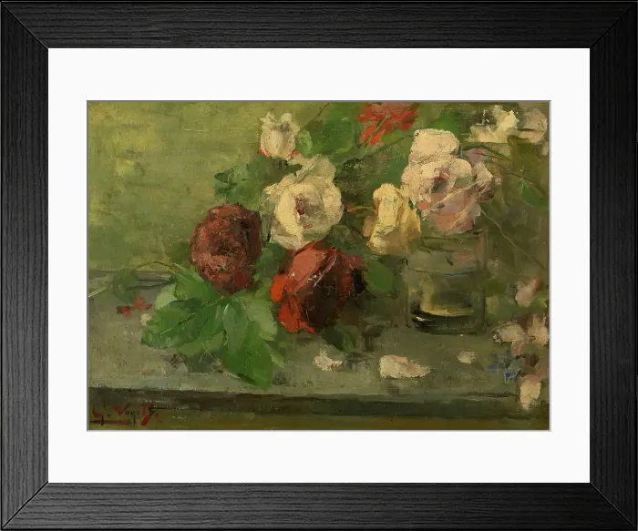 Framed Print : Withered Roses, c1870-1890s. Creator: Guillaume Vogels