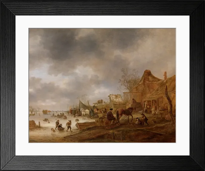 Framed Print : Winter Landscape, 1645. Creator: Isaac van Ostade Framed Print : Winter Landscape, 1645. Creator: Isaac van Ostade