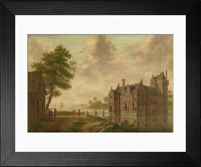 Framed Print : A Castle, c1770-1810. Creator: Hendrik Frans de Cort Framed Print : A Castle, c1770-1810. Creator: Hendrik Frans de Cort