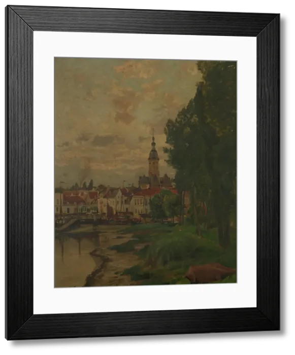 Framed Print : A View of Temse, c1860-1900. Creator: Henri Van der Hecht Framed Print : A View of Temse, c1860-1900. Creator: Henri Van der Hecht