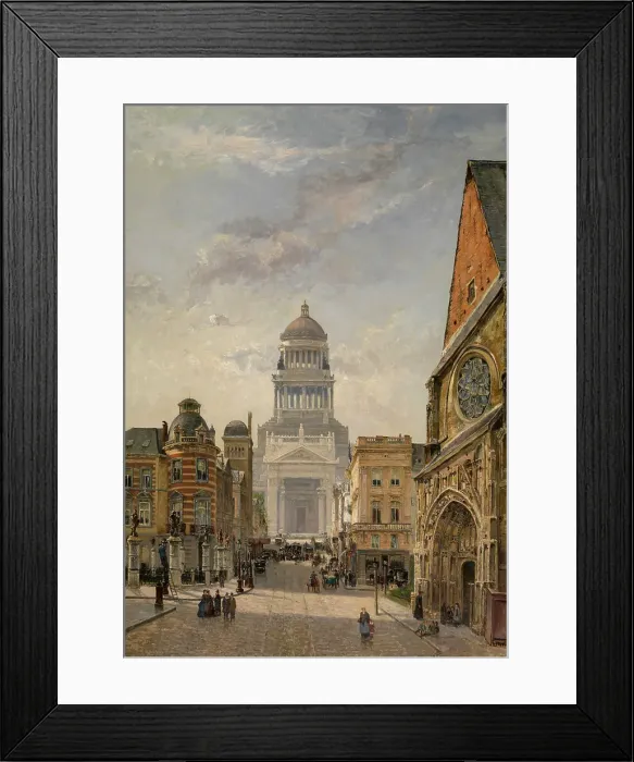 Framed Print : Regentschapstraat in Brussels, c1860-1890. Creator: Gustave Walckiers Framed Print : Regentschapstraat in Brussels, c1860-1890. Creator: Gustave Walckiers