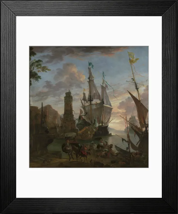 Framed Print : Eastern Seaport, 1675. Creator: Hendrick van Minderhout Framed Print : Eastern Seaport, 1675. Creator: Hendrick van Minderhout
