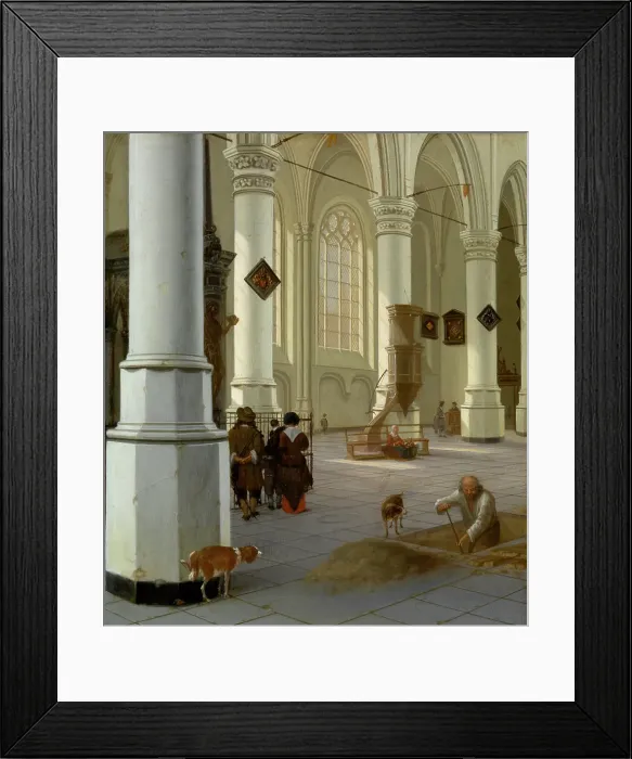 Framed Print : Interior of the Nieuwe Kerk, new Church, in Delft, c1640-1670. Creator: Hendrik Cornelisz. van Vliet Framed Print : Interior of the Nieuwe Kerk, new Church, in Delft, c1640-1670. Creator: Hendrik Cornelisz. van Vliet