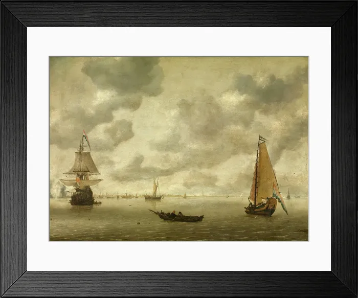 Framed Print : At the Entrance of the Harbour, 1640-1650. Creator: Hendrick van Anthonissen Framed Print : At the Entrance of the Harbour, 1640-1650. Creator: Hendrick van Anthonissen