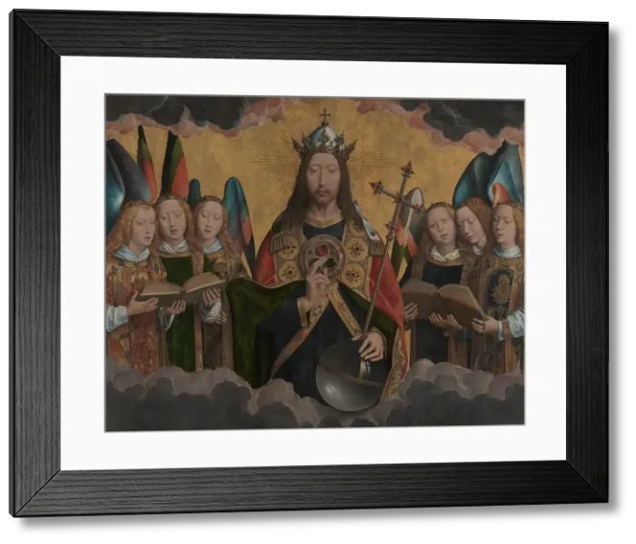 Framed Print : God the Father with Singing Angels, 1483-1494. Creator: Hans Memling Framed Print : God the Father with Singing Angels, 1483-1494. Creator: Hans Memling