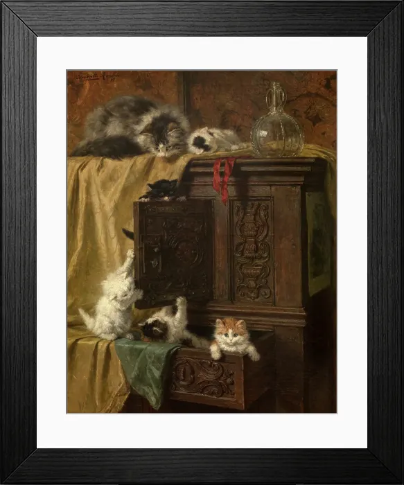 Framed Print : Misbehaving, 1897. Creator: Henriette Ronner Framed Print : Misbehaving, 1897. Creator: Henriette Ronner
