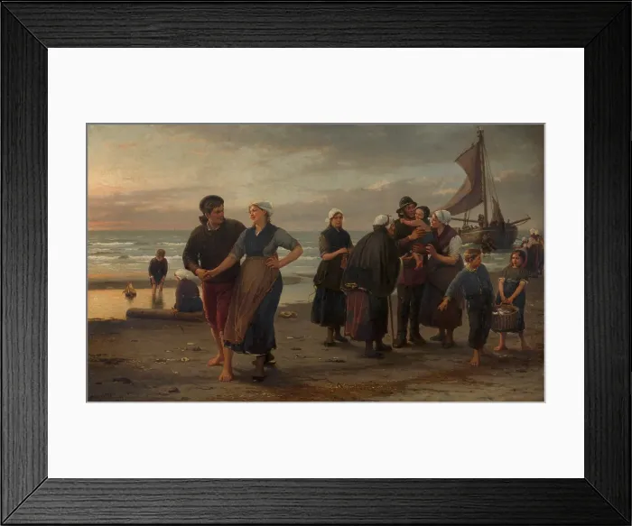 Framed Print : The Return, 1878. Creator: Henry Bource Framed Print : The Return, 1878. Creator: Henry Bource