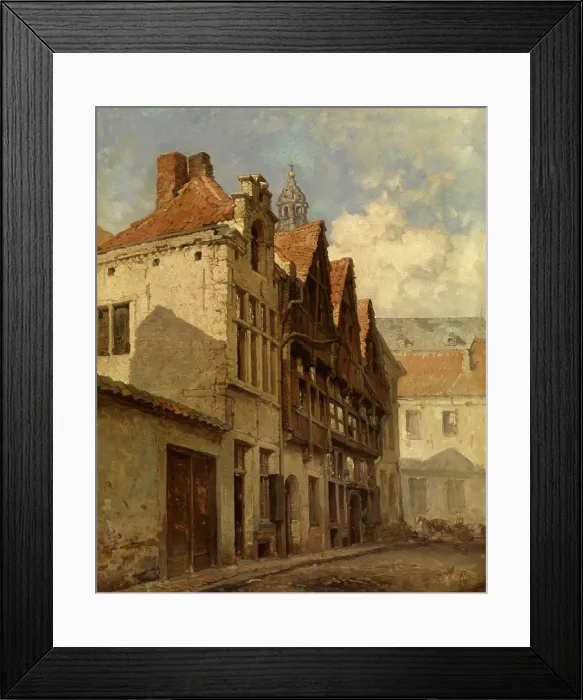 Framed Print : Stoelstraat and the Tower of the St Paul's Church, c1870s. Creator: Hendrik Frans Schaefels Framed Print : Stoelstraat and the Tower of the St Paul's Church, c1870s. Creator: Hendrik Frans Schaefels