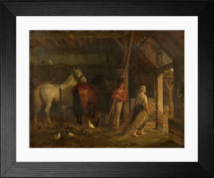 Framed Print : Stable Interior, 1865. Creator: Jean Louis Van Kuyck Framed Print : Stable Interior, 1865. Creator: Jean Louis Van Kuyck