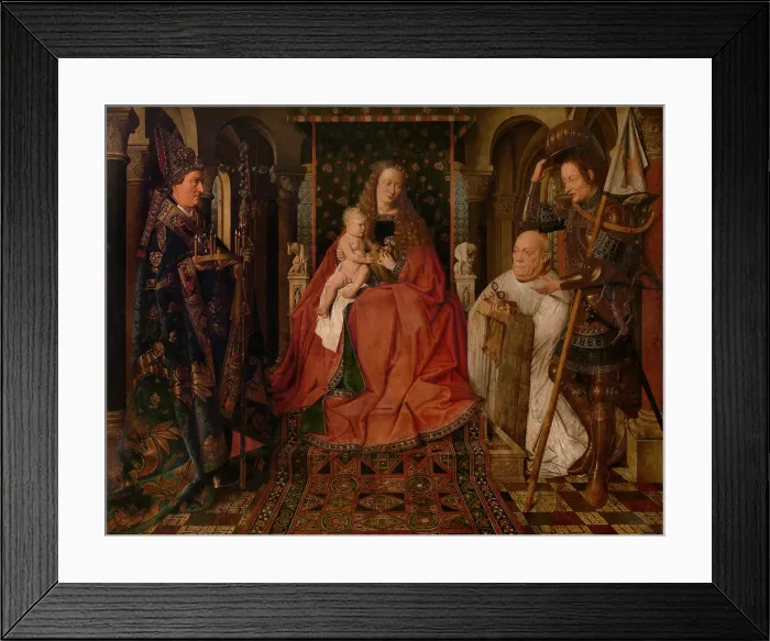 Framed Print : Madonna Surrounded by Saint George, Saint Donatianus of Reims... c1430s. Creator: Jan van Eyck Framed Print : Madonna Surrounded by Saint George, Saint Donatianus of Reims... c1430s. Creator: Jan van Eyck