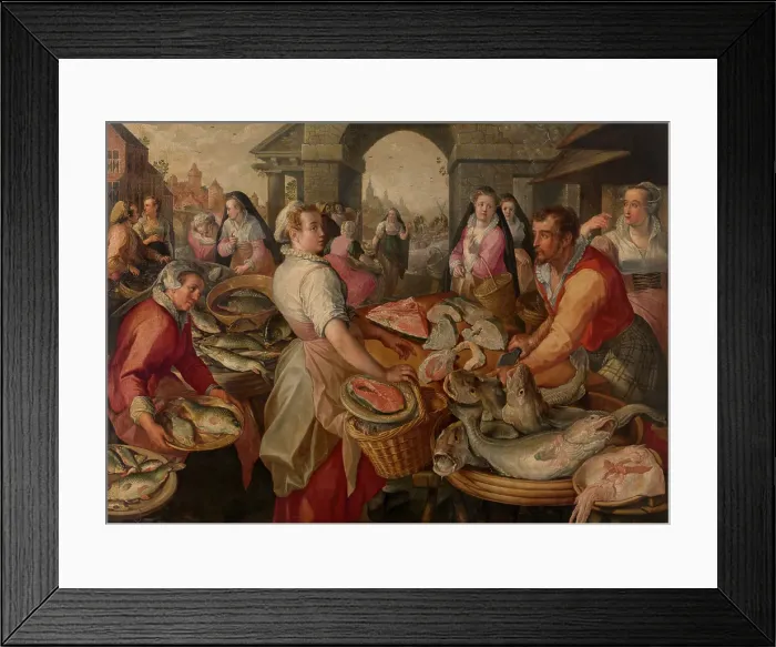 Framed Print : Fish Market, 1574. Creator: Joachim Beuckelaer Framed Print : Fish Market, 1574. Creator: Joachim Beuckelaer