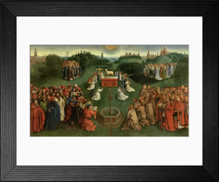 Framed Print : Adoration of the Lamb, c1430s. Creator: Jan van Eyck Framed Print : Adoration of the Lamb, c1430s. Creator: Jan van Eyck