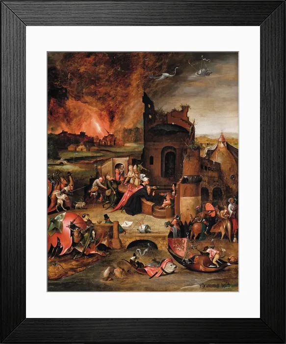 Framed Print : The Temptation of Saint Anthony the Great. Creator: Hieronymus Bosch Framed Print : The Temptation of Saint Anthony the Great. Creator: Hieronymus Bosch