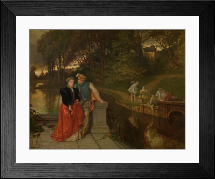 Framed Print : Lovers in the Park, 1855. Creator: Joseph Lies Framed Print : Lovers in the Park, 1855. Creator: Joseph Lies