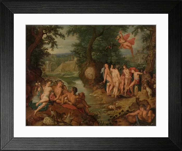 Framed Print : The Judgement of Paris, 1614. Creator: Joachim Anthonisz Wtewael Framed Print : The Judgement of Paris, 1614. Creator: Joachim Anthonisz Wtewael