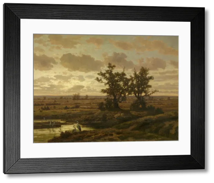 Framed Print : Fen in the Kempen, 1865. Creator: Jean Pierre Francois Lamoriniere Framed Print : Fen in the Kempen, 1865. Creator: Jean Pierre Francois Lamoriniere