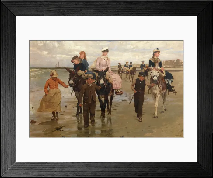 Framed Print : Promenade on the Beach - Heist-aan-Zee, 1884. Creator: Jan Verhas