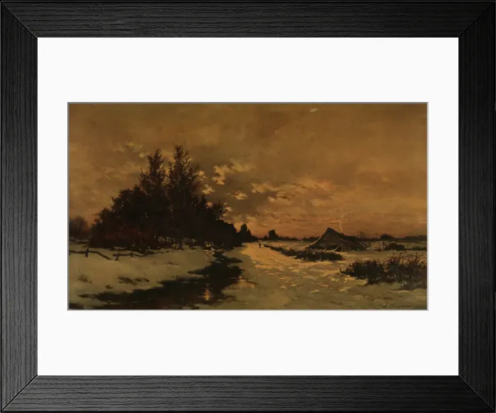 Framed Print : A Winter's Day in the Kempen, 1879. Creator: Joseph Coosemans Framed Print : A Winter's Day in the Kempen, 1879. Creator: Joseph Coosemans
