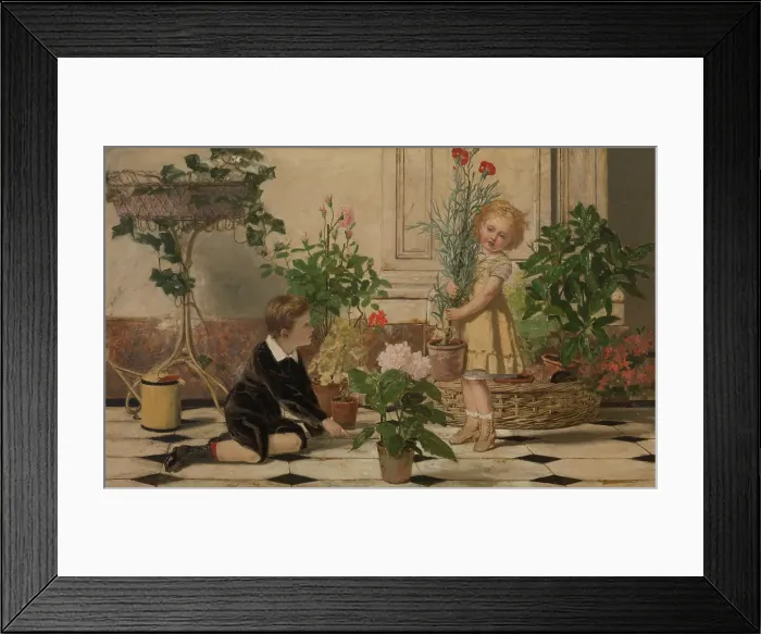 Framed Print : Two Children, 1873. Creator: Jan Verhas Framed Print : Two Children, 1873. Creator: Jan Verhas