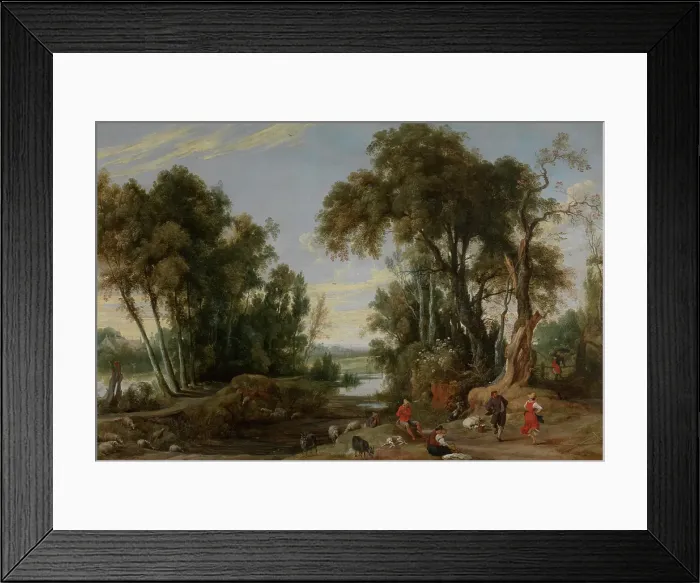 Framed Print : Landscape with Dancing Shepherds, 1631. Creator: Jan Wildens Framed Print : Landscape with Dancing Shepherds, 1631. Creator: Jan Wildens