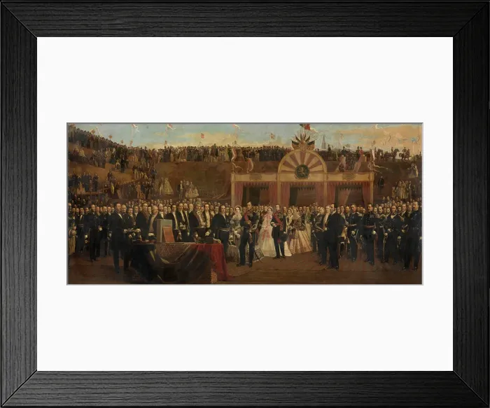 Framed Print : First Bricklaying of the Kattendijkdok in Antwerp, 1866. Creator: Jan Baptist Huysmans Framed Print : First Bricklaying of the Kattendijkdok in Antwerp, 1866. Creator: Jan Baptist Huysmans