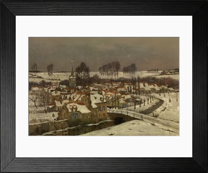 Framed Print : Winter in Brabant, 1909. Creator: Victor Taelemans Framed Print : Winter in Brabant, 1909. Creator: Victor Taelemans