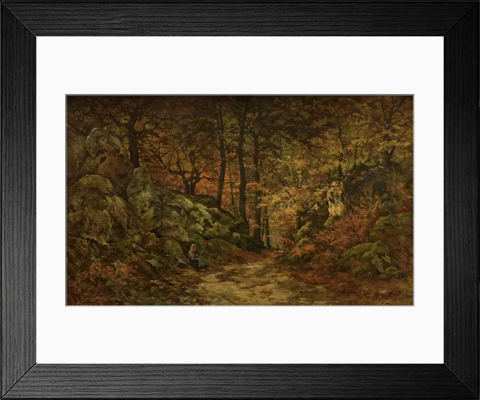 Framed Print : The Gorge aux Loups in Fontainebleau, c1840-1900. Creator: Joseph Coosemans Framed Print : The Gorge aux Loups in Fontainebleau, c1840-1900. Creator: Joseph Coosemans