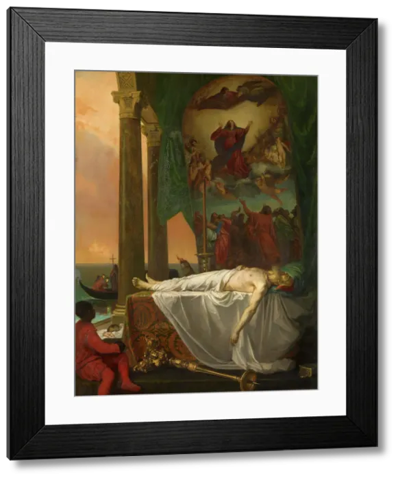 Framed Print : Titian Lying in State at the Palazzo Barbarigo, 1862. Creator: Joseph Nicolas Robert-Fleury Framed Print : Titian Lying in State at the Palazzo Barbarigo, 1862. Creator: Joseph Nicolas Robert-Fleury