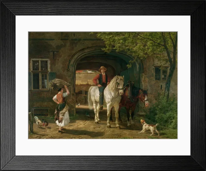Framed Print : On their Way to the Field, 1870. Creator: Jean Louis Van Kuyck Framed Print : On their Way to the Field, 1870. Creator: Jean Louis Van Kuyck