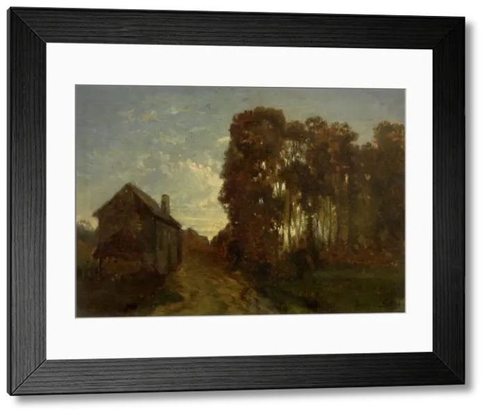Framed Print : Barbizon at Dusk, 1853. Creator: Jean Pierre Francois Lamoriniere Framed Print : Barbizon at Dusk, 1853. Creator: Jean Pierre Francois Lamoriniere
