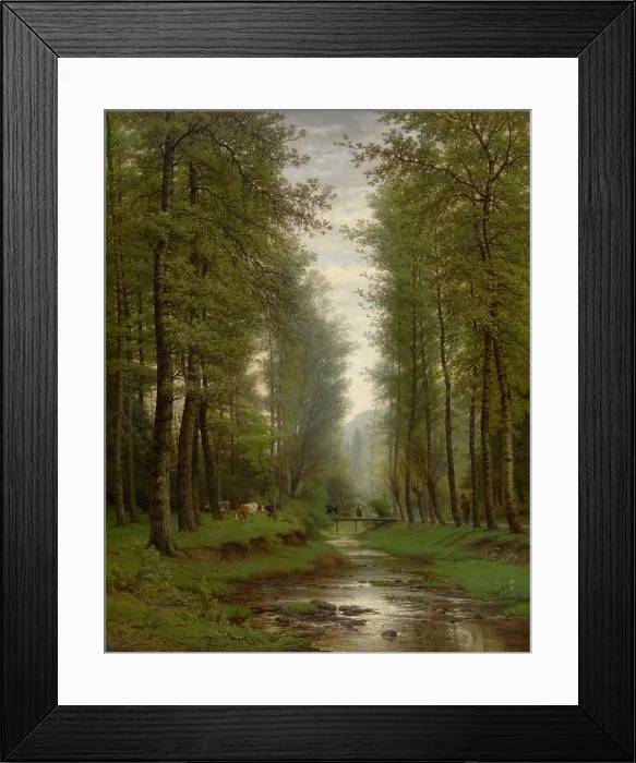 Framed Print : Brook in the Forest, 1873. Creator: Joseph Van Luppen Framed Print : Brook in the Forest, 1873. Creator: Joseph Van Luppen