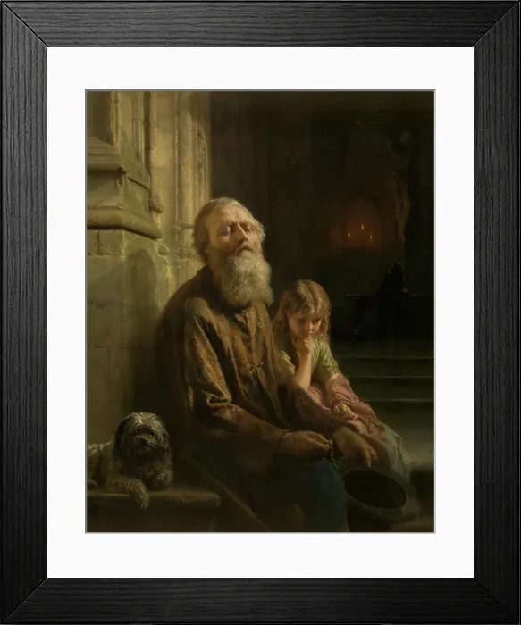 Framed Print : The Blind Beggar, 1852. Creator: Josephus Laurentius Dyckmans Framed Print : The Blind Beggar, 1852. Creator: Josephus Laurentius Dyckmans