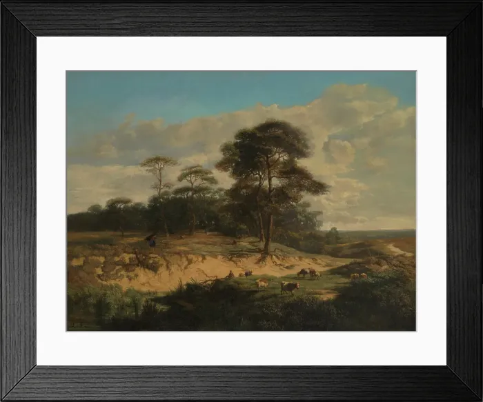 Framed Print : Landscape near Kalmthout, c1830-1870. Creator: Lodewijk Juliaan Fuchs Framed Print : Landscape near Kalmthout, c1830-1870. Creator: Lodewijk Juliaan Fuchs