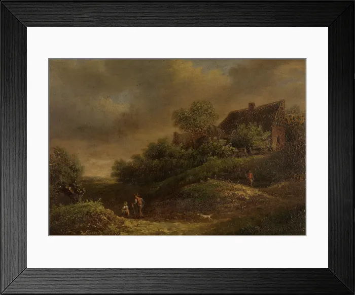 Framed Print : Landscape, 1871. Creator: Jozef Linnig Framed Print : Landscape, 1871. Creator: Jozef Linnig