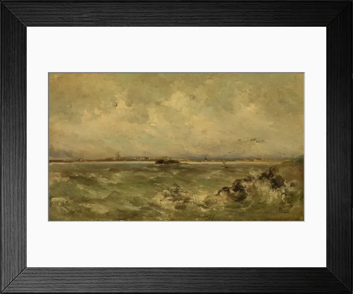 Framed Print : Seascape, 1878. Creator: Louis Artan Framed Print : Seascape, 1878. Creator: Louis Artan