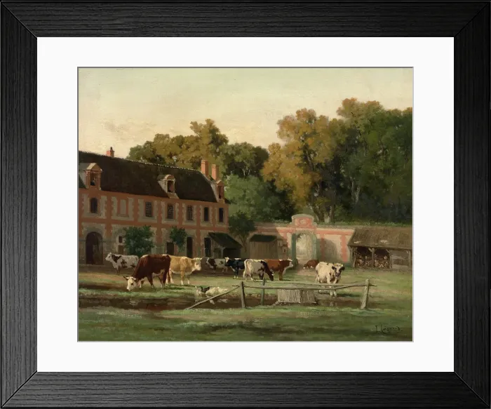 Framed Print : Farm in the Valley of the Auge, c1840-1880. Creator: Louis Coignard Framed Print : Farm in the Valley of the Auge, c1840-1880. Creator: Louis Coignard