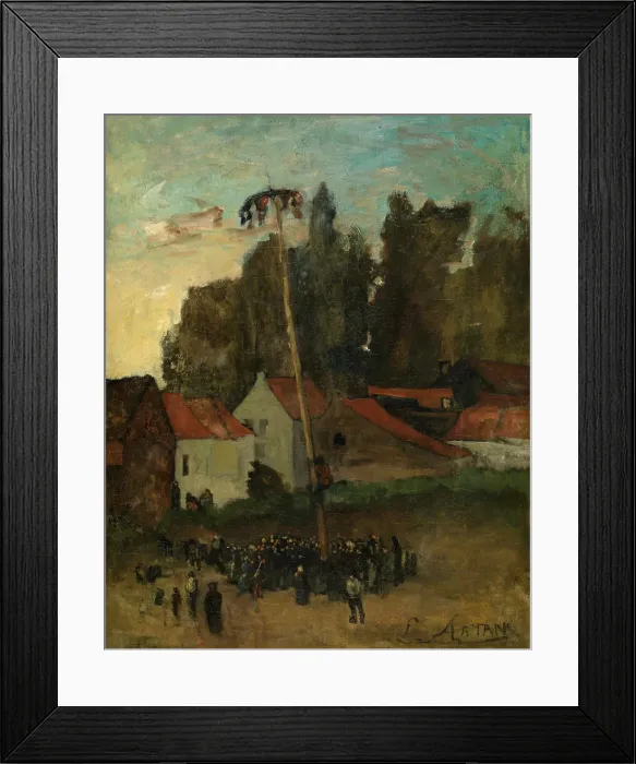 Framed Print : Climbing the Pole. Creator: Louis Artan