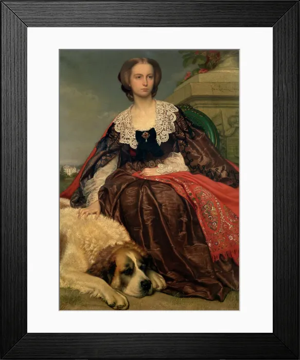 Framed Print : Princess Herminie de Looz et Corswarem, 1860. Creator: Joseph Henri Francois Van Lerius Framed Print : Princess Herminie de Looz et Corswarem, 1860. Creator: Joseph Henri Francois Van Lerius