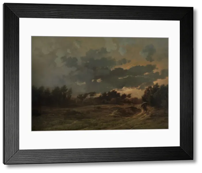 Framed Print : Thunderstorm, c1860-1890. Creator: Louis Derickx Framed Print : Thunderstorm, c1860-1890. Creator: Louis Derickx