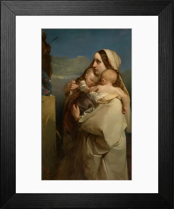 Framed Print : The Unfortunate Mother, 1843. Creator: Louis Gallait Framed Print : The Unfortunate Mother, 1843. Creator: Louis Gallait