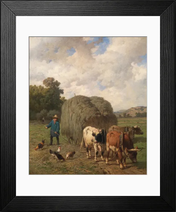 Framed Print : Haycart, c1830-1880. Creator: Louis Robbe Framed Print : Haycart, c1830-1880. Creator: Louis Robbe