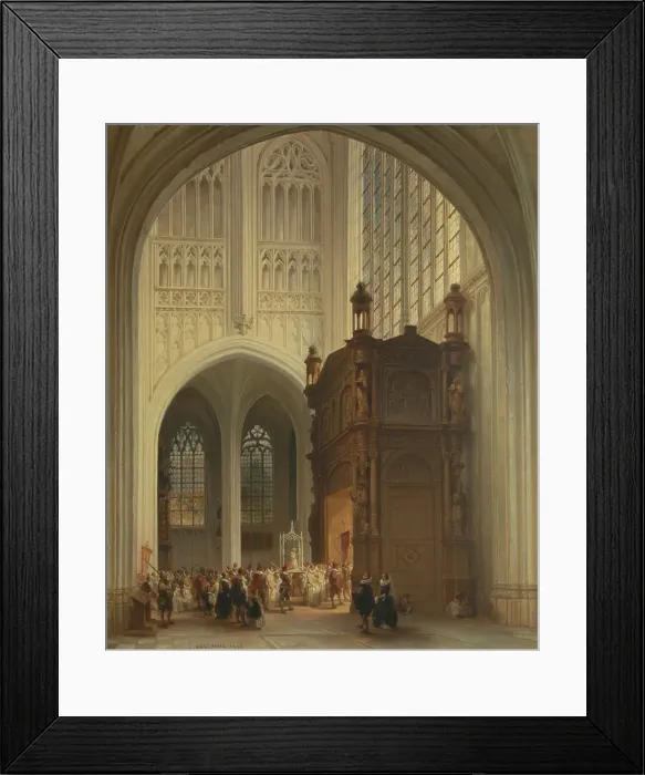 Framed Print : Interior of the Saint Peter's Church in Louvain, 1846. Creator: Jules Victor Genisson Framed Print : Interior of the Saint Peter's Church in Louvain, 1846. Creator: Jules Victor Genisson