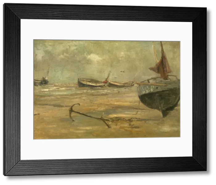Framed Print : After the Catching of Fish, c1860-1890. Creator: Louis Artan Framed Print : After the Catching of Fish, c1860-1890. Creator: Louis Artan