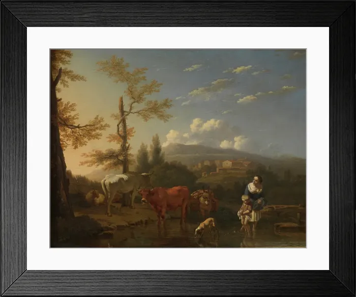Framed Print : Italian Landscape, 1660. Creator: Karel Du Jardin Framed Print : Italian Landscape, 1660. Creator: Karel Du Jardin