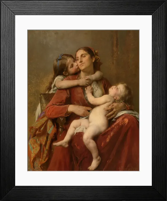 Framed Print : Mother's Happiness, 1890. Creator: Leon Bazile Perrault Framed Print : Mother's Happiness, 1890. Creator: Leon Bazile Perrault